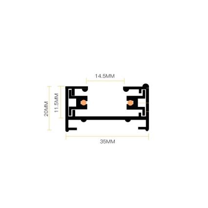 Foco para sistema de rieles 4xGU10/25W/230V negro