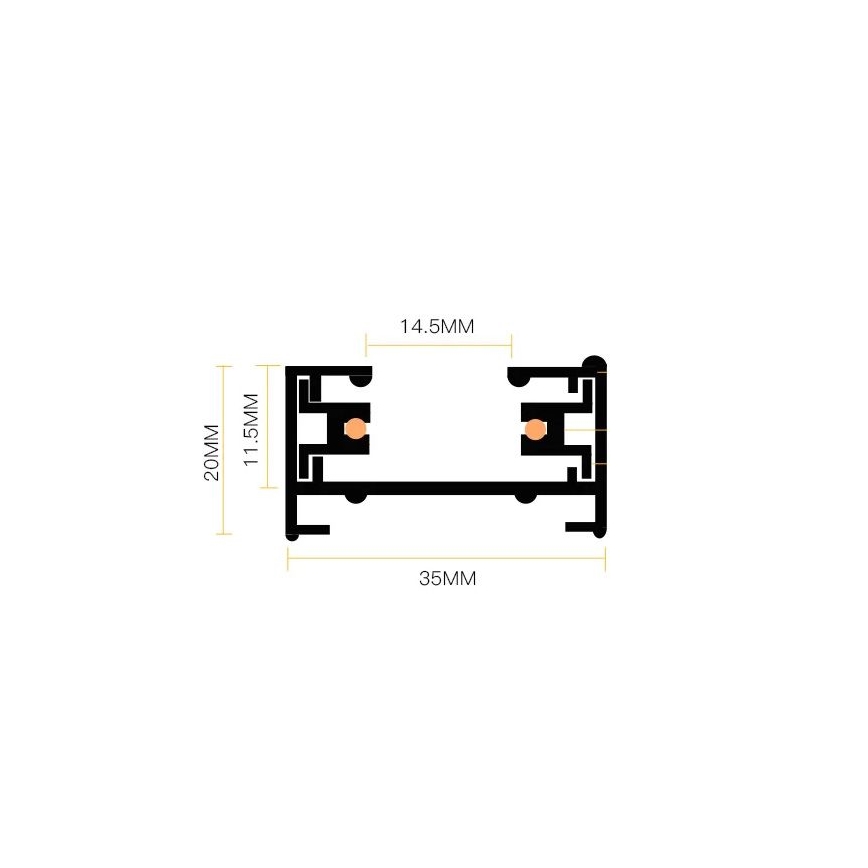 Foco para sistema de rieles 4xGU10/25W/230V negro