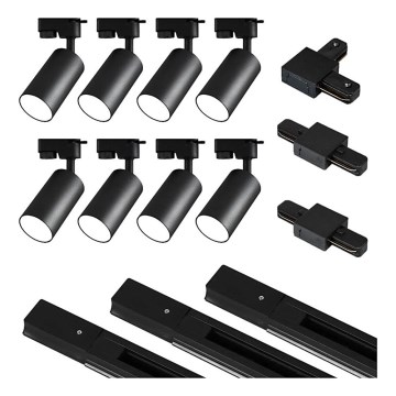 Foco para sistema de rieles 8xGU10/25W/230V negro
