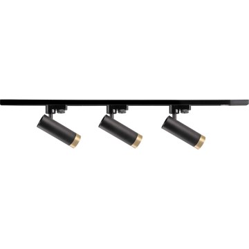 Foco para sistema de rieles FADO 3xGU10/10W/230V + 1 m Sistema de rieles negro