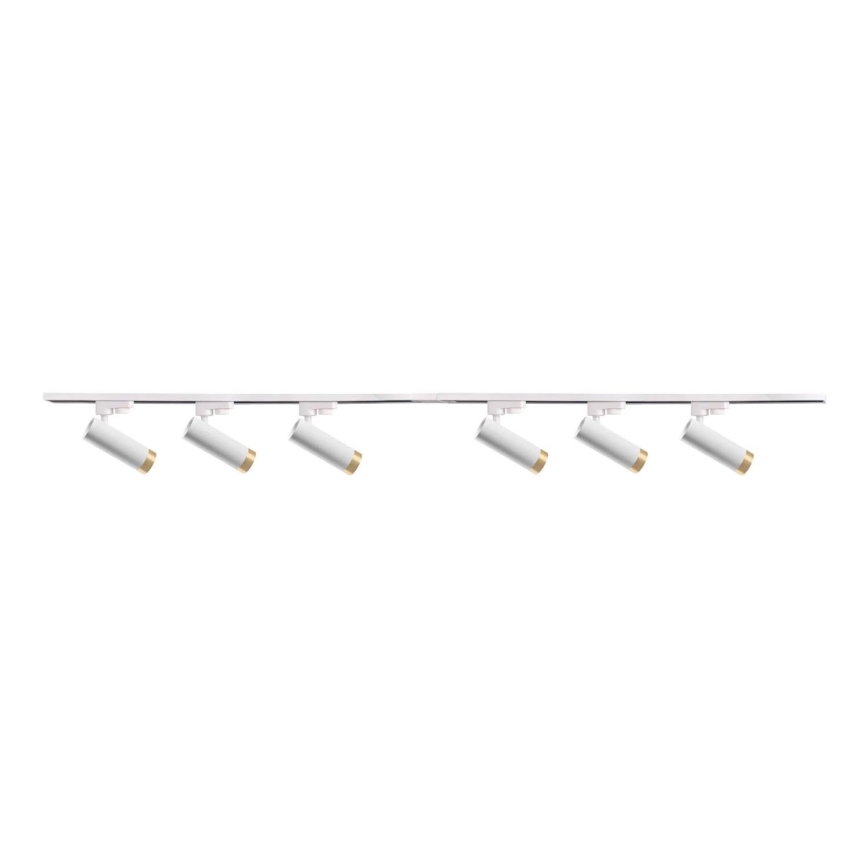 Foco para sistema de rieles FADO 6xGU10/10W/230V + 2x1 m Sistema de rieles blanco
