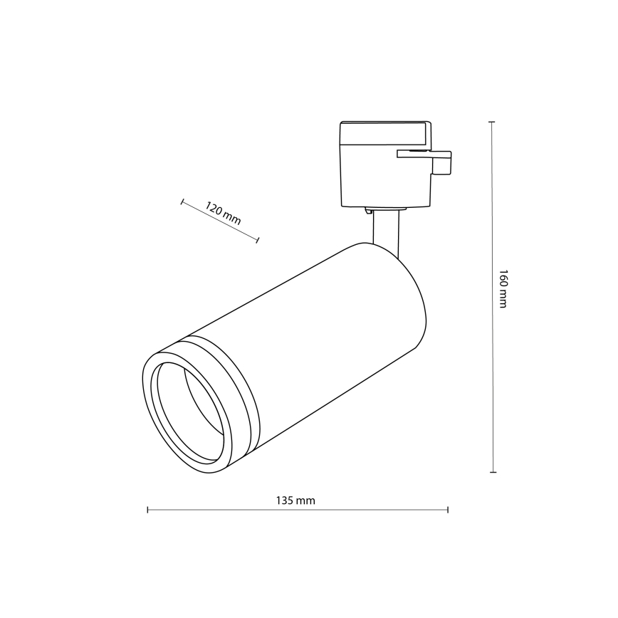 Foco para sistema de raíles monofásico JET RING 1xGU10/10W/230V negro