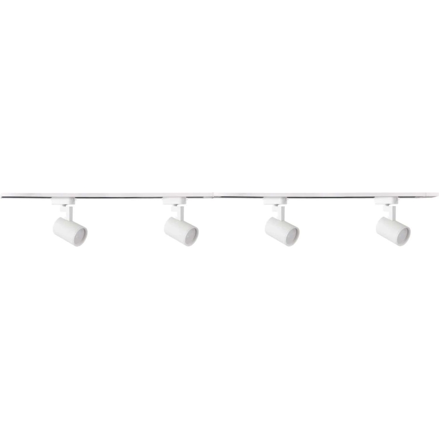 Foco para sistema de rieles LYNX 4xGU10/10W/230V + 2 x 75 cm Sistema de rieles blanco