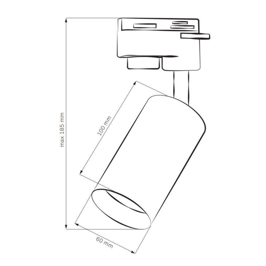 Foco para sistema de rieles MARIBEL 3xGU10/10W/230V +1 m riel sistema blanco