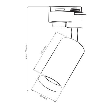 Foco para sistema de rieles MARIBEL 3xGU10/10W/230V +1 m riel sistema negro