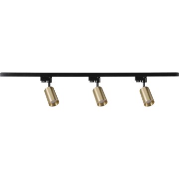 Foco para sistema de rieles MARIBEL 3xGU10/10W/230V +1 m Sistema de rieles dorado