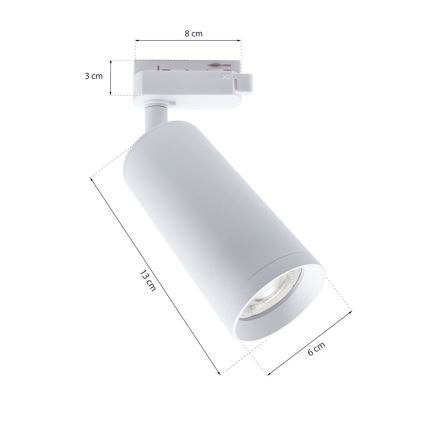 Foco para sistema de rieles MICA 3xGU10/25W/230V blanco