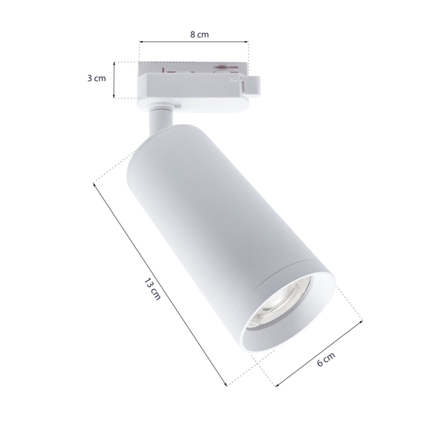 Foco para sistema de rieles MICA 3xGU10/25W/230V blanco