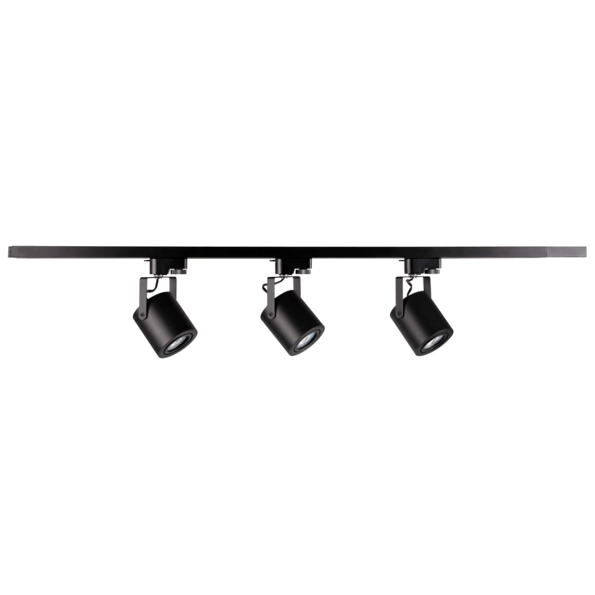 Foco para sistema de rieles MINOR 3xGU10/10W/230V + 1 m sistema de rieles negro
