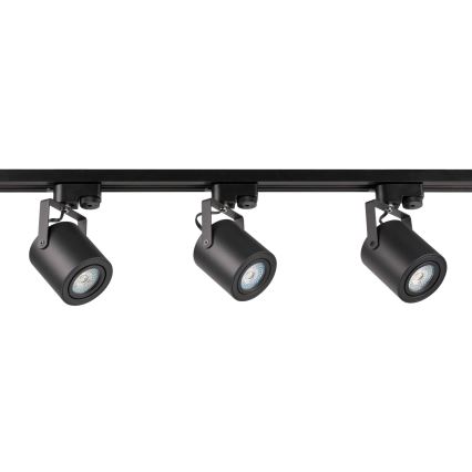 Foco para sistema de rieles MINOR 3xGU10/10W/230V + 1 m sistema de rieles negro
