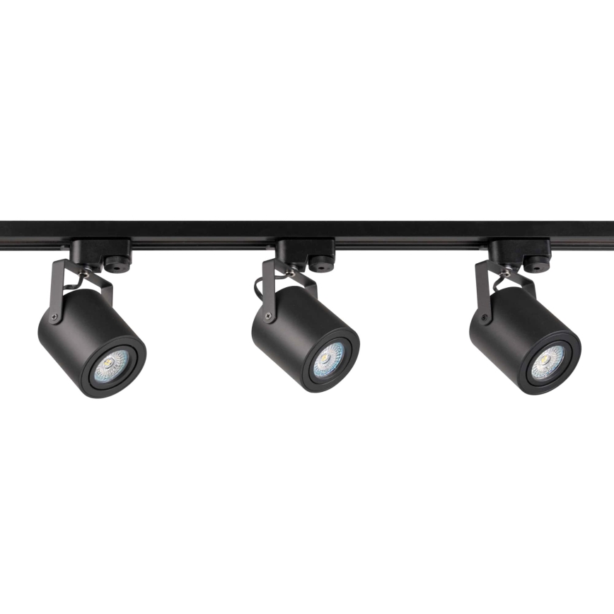 Foco para sistema de rieles MINOR 3xGU10/10W/230V + 1 m sistema de rieles negro