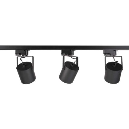 Foco para sistema de rieles MINOR 3xGU10/10W/230V + 1 m sistema de rieles negro