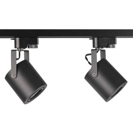 Foco para sistema de rieles MINOR 3xGU10/10W/230V + 1 m sistema de rieles negro