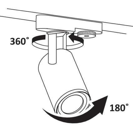 Foco para sistema de rieles MINOR 3xGU10/10W/230V + 1 m sistema de rieles negro