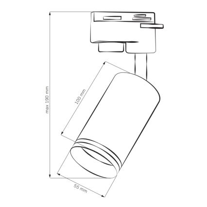 Foco para sistema de rieles PARIS 3xGU10/10W/230V + 1 m sistema de rieles blanco