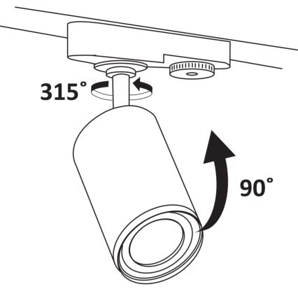 Foco para sistema de rieles PARIS 3xGU10/10W/230V + 1 m sistema de rieles negro