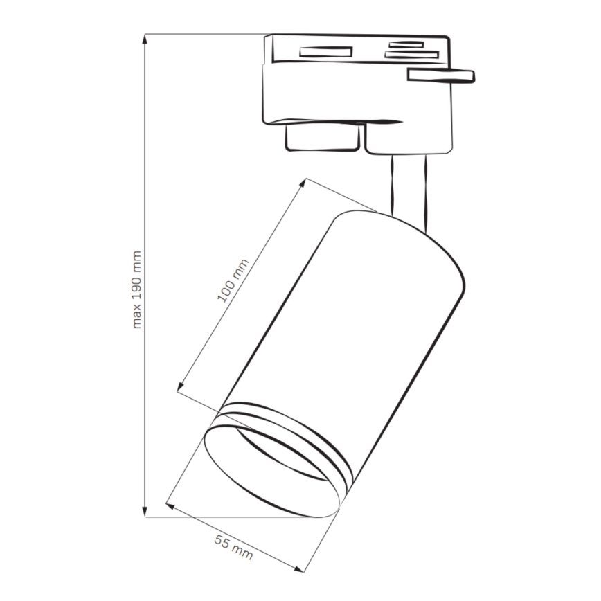 Foco para sistema de rieles PARIS 6xGU10/10W/230V + 2x1 m sistema de rieles blanco
