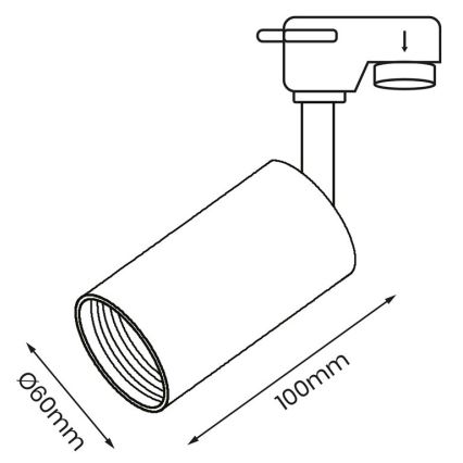 Foco para sistema de rieles PIPE 1xGU10/25W/230V blanco