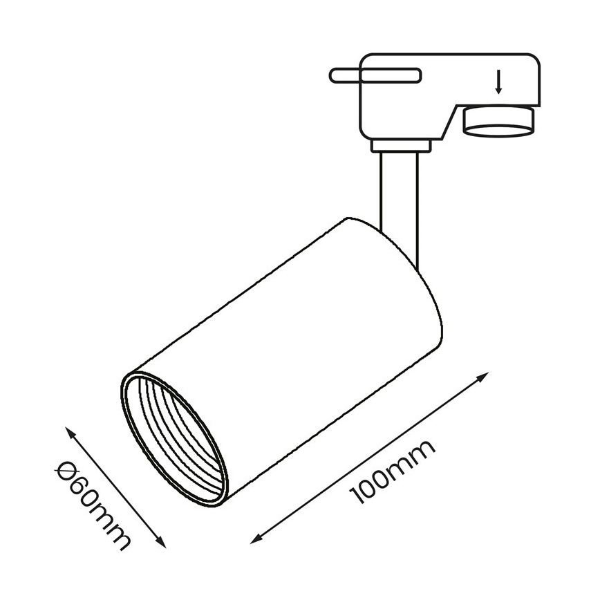 Foco para sistema de rieles PIPE 1xGU10/25W/230V blanco