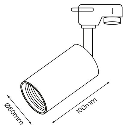 Foco para sistema de rieles PIPE 1xGU10/25W/230V negro