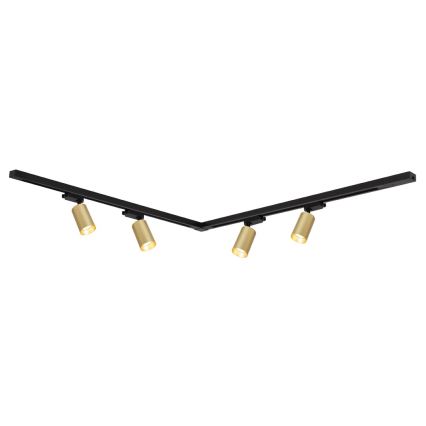 Foco para sistema de rieles PIPE 4xGU10/10W/230V dorado/negro