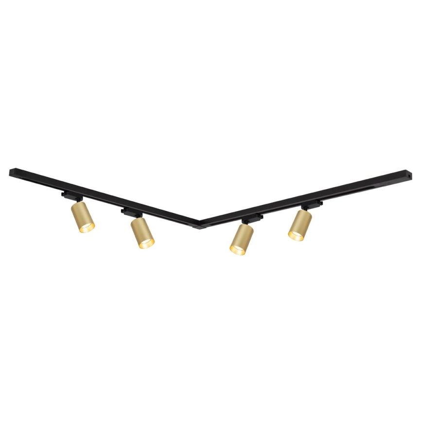 Foco para sistema de rieles PIPE 4xGU10/10W/230V dorado/negro