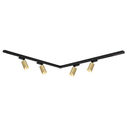 Foco para sistema de rieles PIPE 4xGU10/10W/230V dorado/negro