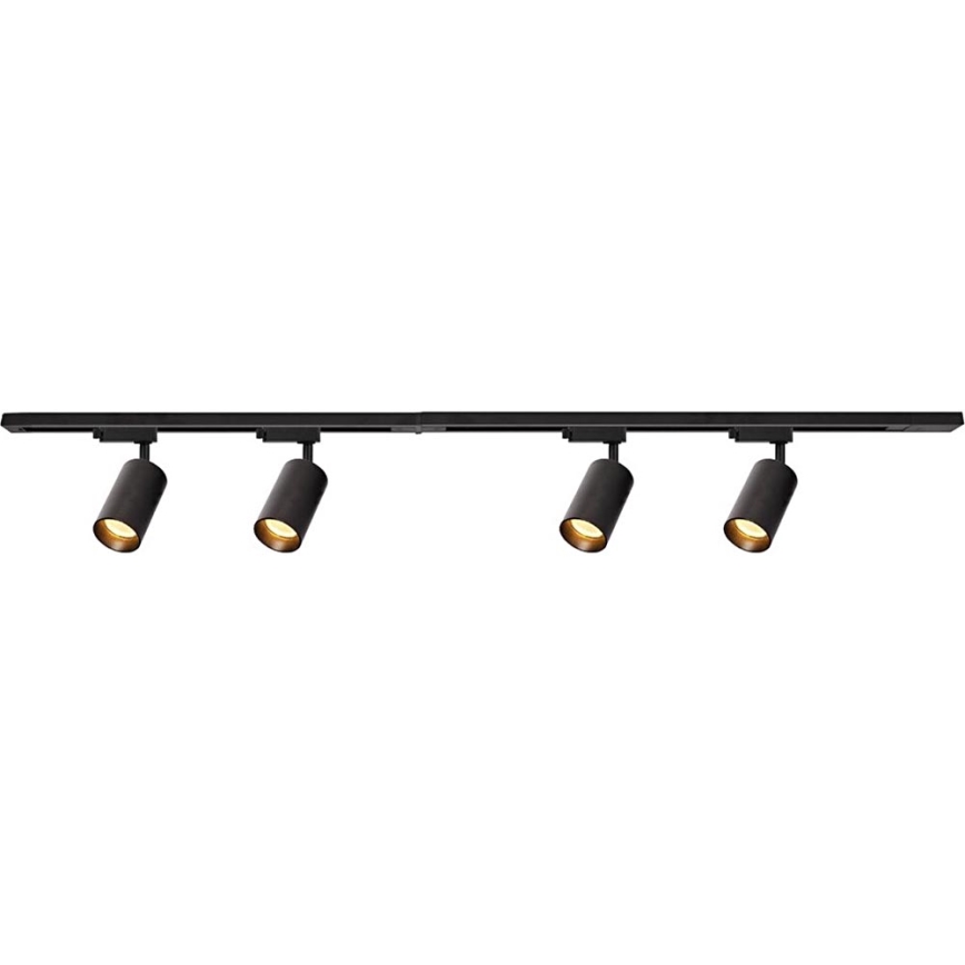 Foco para sistema de rieles PIPE 4xGU10/10W/230V negro