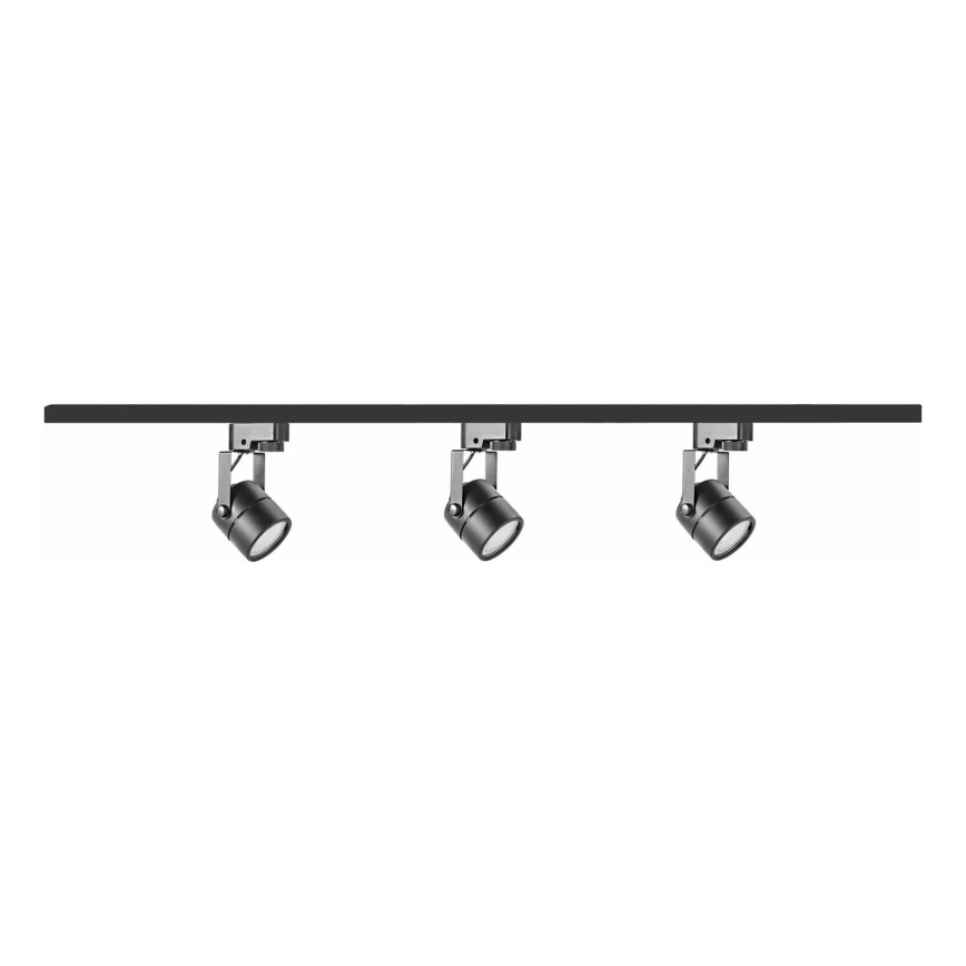 Foco para sistema de rieles PRAHA 3xGU10/10W/230V negro