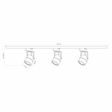 Foco para sistema de rieles PRAHA 3xGU10/10W/230V negro