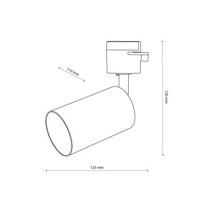 Foco para sistema de raíles monofásico TRACER 1xGU10/10W/230V negro
