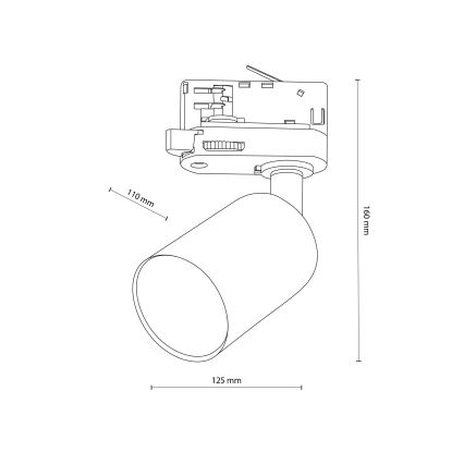 Foco para sistema de rieles trifásico TOP 1xGU10/10W/230V blanco
