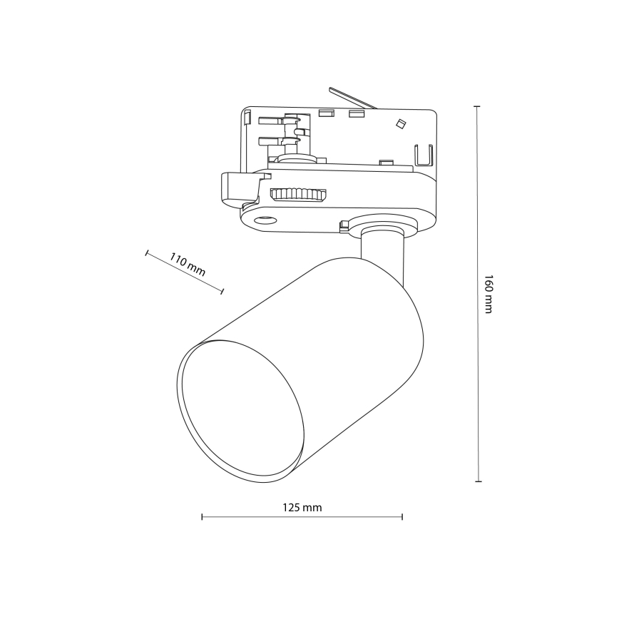 Foco para sistema de rieles trifásico TOP 1xGU10/10W/230V blanco