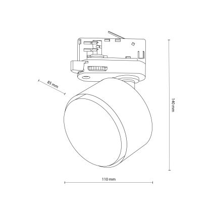 Foco para sistema de rieles trifásico TRACER 1xGX53/11W/230V negro