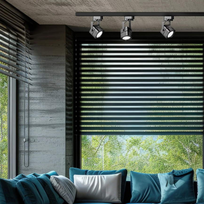 Foco para sistema de rieles VIENNA 3xGU10/10W/230V negro