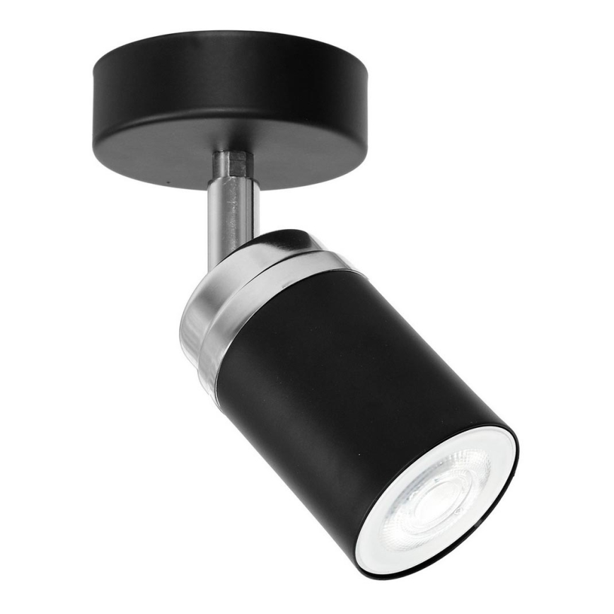 Foco RENO 1xGU10/8W/230V negro/cromo brillante