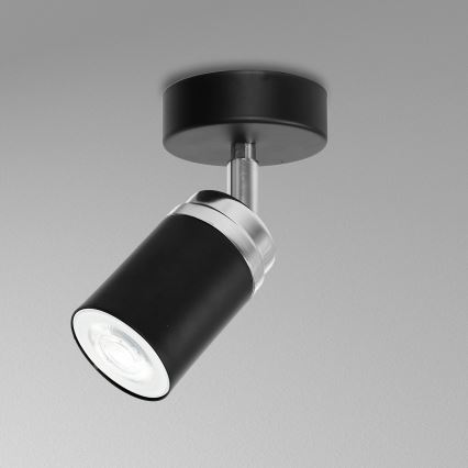Foco RENO 1xGU10/8W/230V negro/cromo brillante