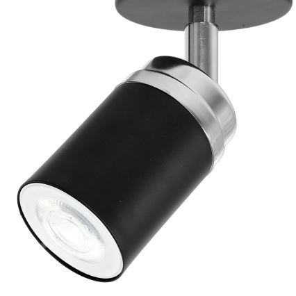 Foco RENO 1xGU10/8W/230V negro/cromo brillante