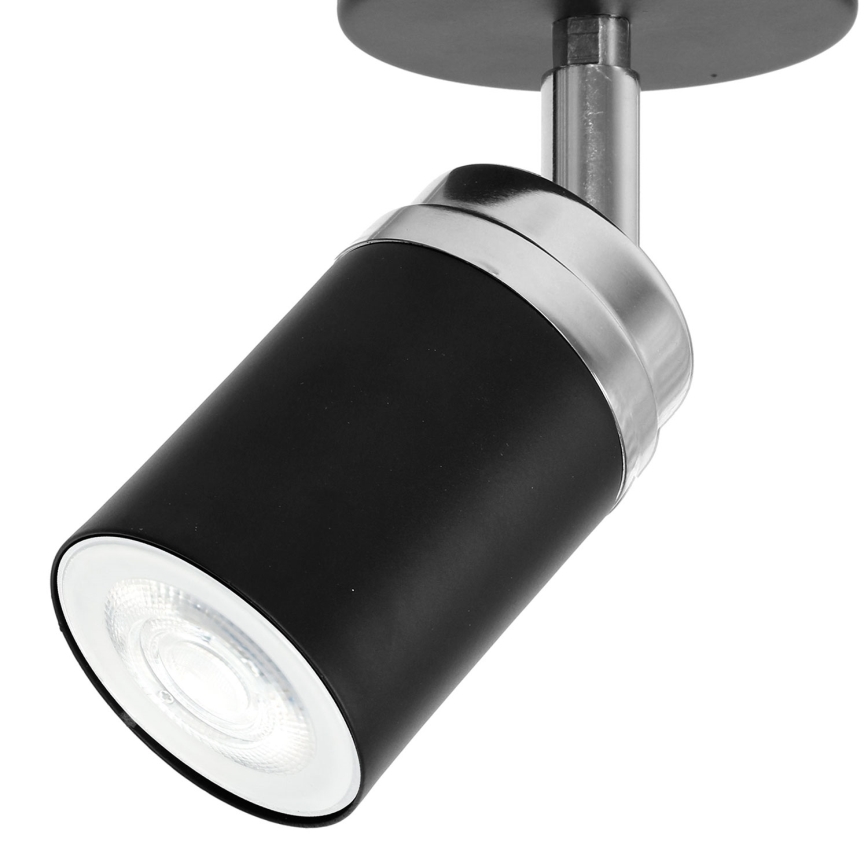 Foco RENO 1xGU10/8W/230V negro/cromo brillante