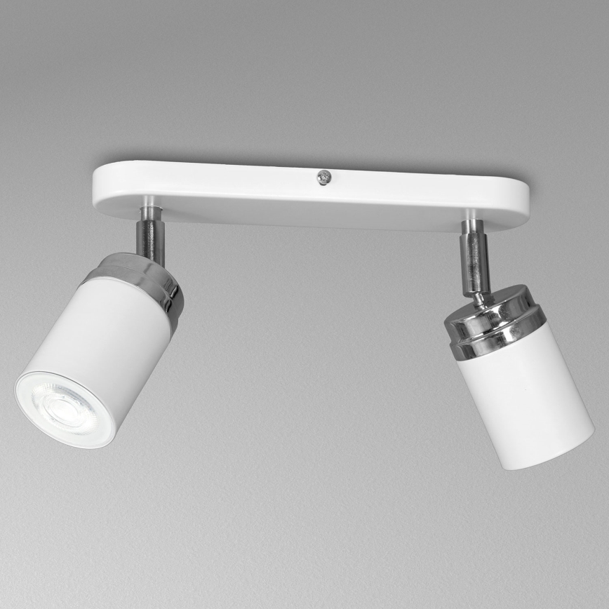 Foco RENO 2xGU10/8W/230V blanco/cromo brillante