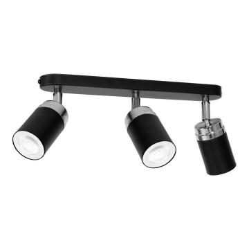Foco RENO 3xGU10/8W/230V negro/cromo brillante