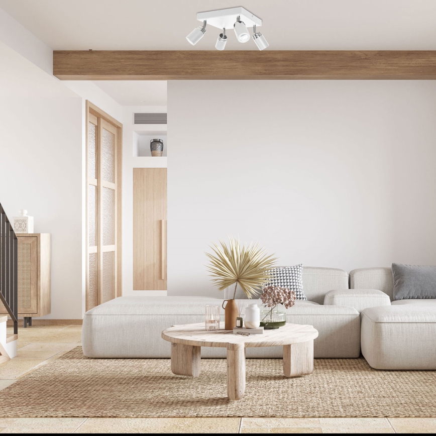Foco RENO 4xGU10/8W/230V blanco/cromo brillante