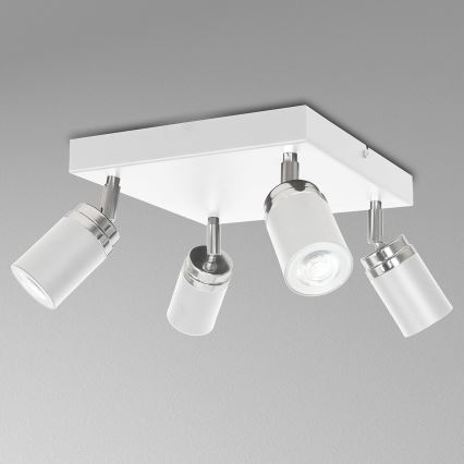 Foco RENO 4xGU10/8W/230V blanco/cromo brillante
