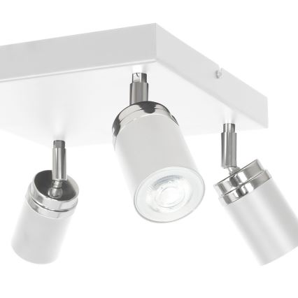 Foco RENO 4xGU10/8W/230V blanco/cromo brillante