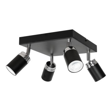 Foco RENO 4xGU10/8W/230V negro/cromo brillante