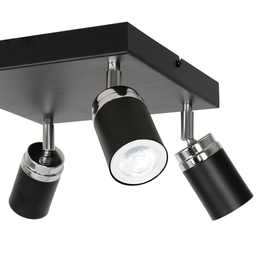Foco RENO 4xGU10/8W/230V negro/cromo brillante