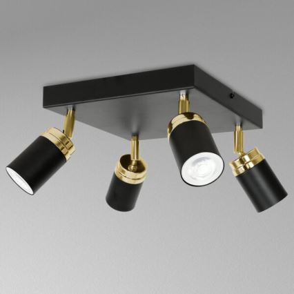 Foco RENO 4xGU10/8W/230V negro/dorado