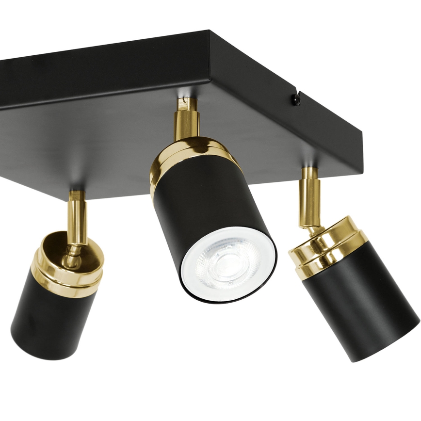 Foco RENO 4xGU10/8W/230V negro/dorado