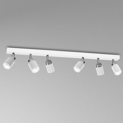 Foco RENO 6xGU10/8W/230V blanco/cromo brillante