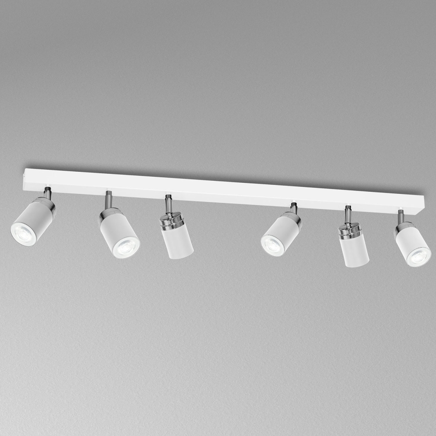 Foco RENO 6xGU10/8W/230V blanco/cromo brillante